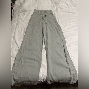Abercrombie & Fitch Linen-Blend Tailored Wide Leg Pants